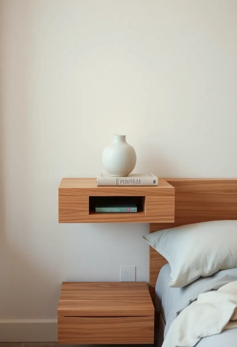 Stack of 2-3 neutral books on nightstand