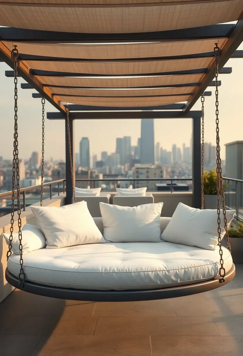 Suspended daybed for lounging