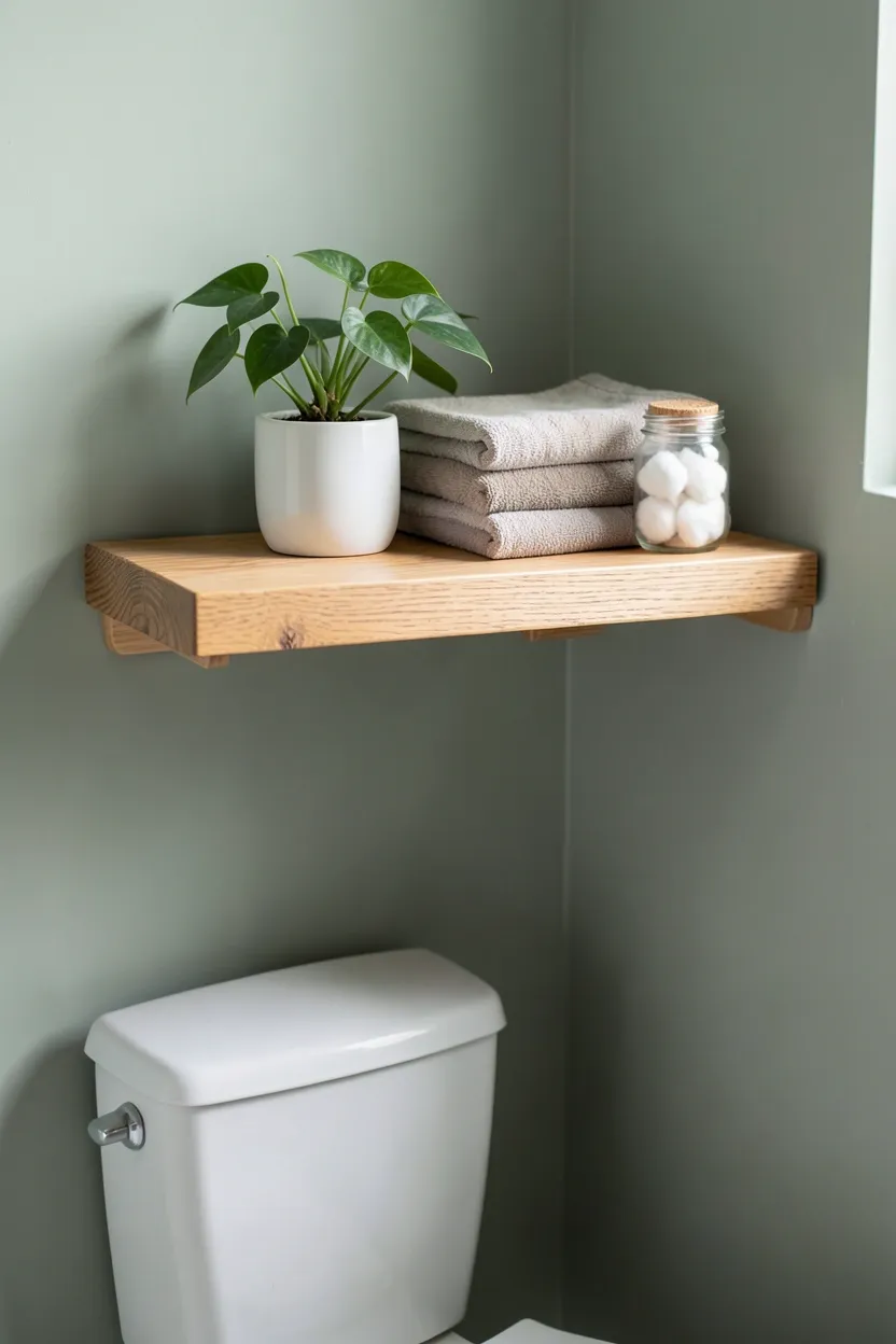 Peel-and-stick white subway tile backsplash installed behind a rental bathroom vanity as a renter-friendly upgrade