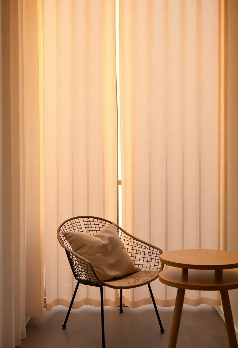 Vertical light curtain on balcony