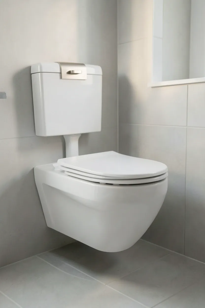 Open wet room with frameless glass partition and continuous large-format tile floor in a sleek modern bathroom