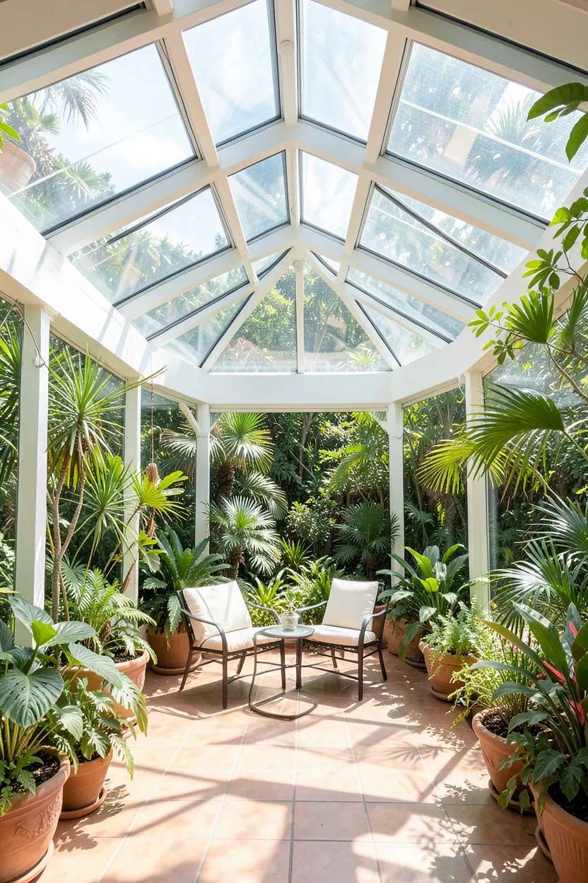 Solarium-Style Enclosed Patio with Skylights