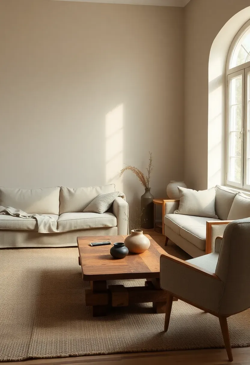 Warm patina coffee table with minimal styling