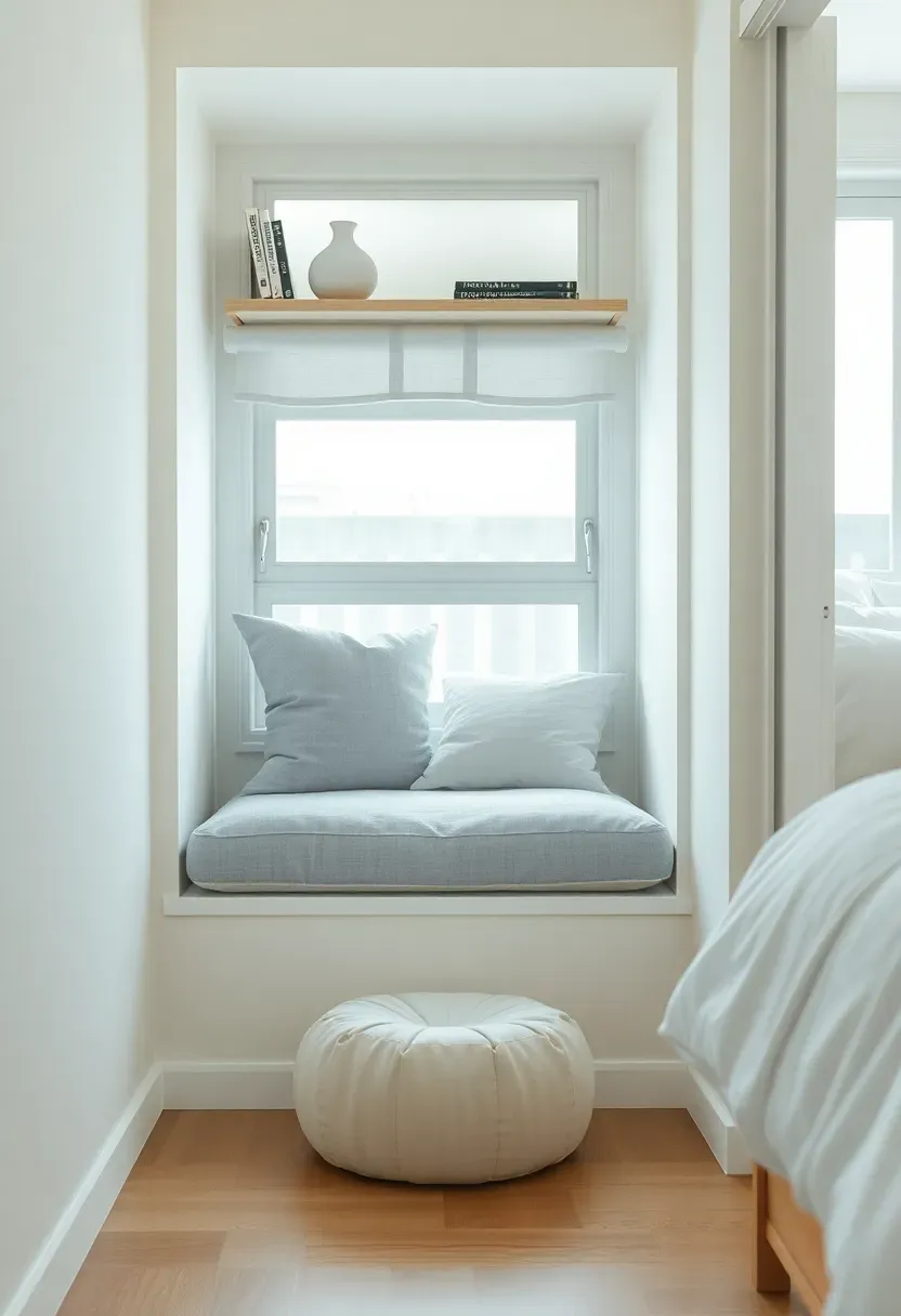 Compact Reading Nook in Window Corner