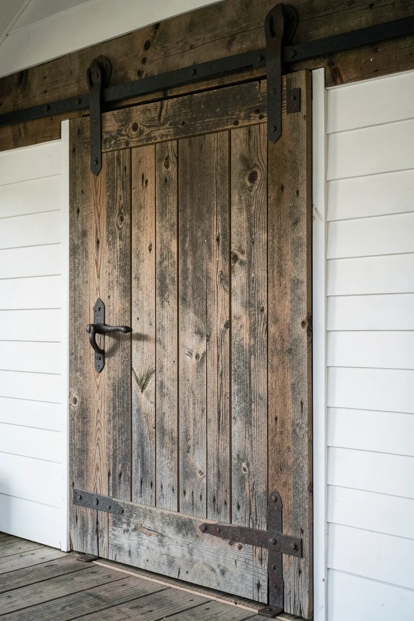 Barn Door with Vintage Hardware