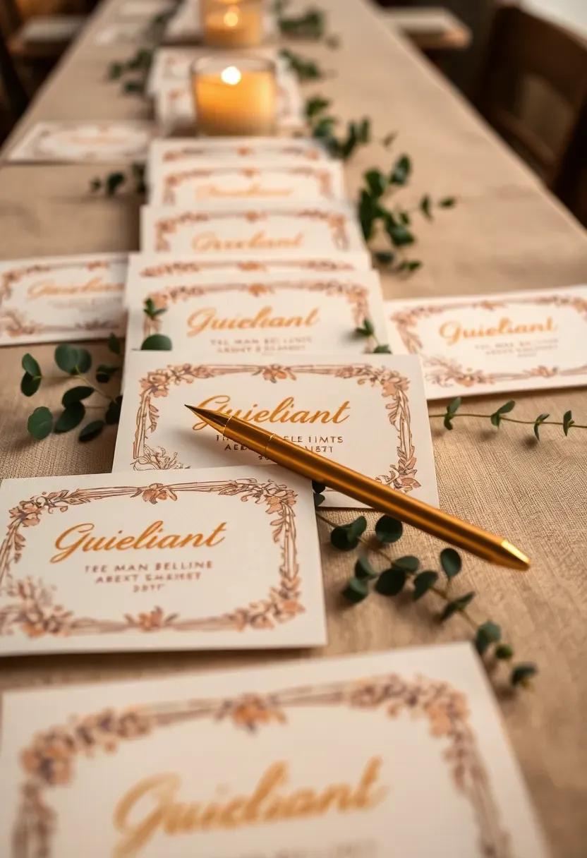 printed quiz sheets titled who knows mommy best with gold text and floral border at a shower table