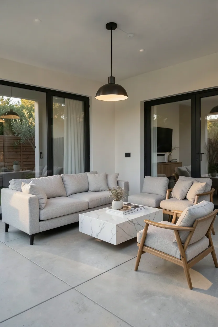Outdoor Living Room with Neutral Palette