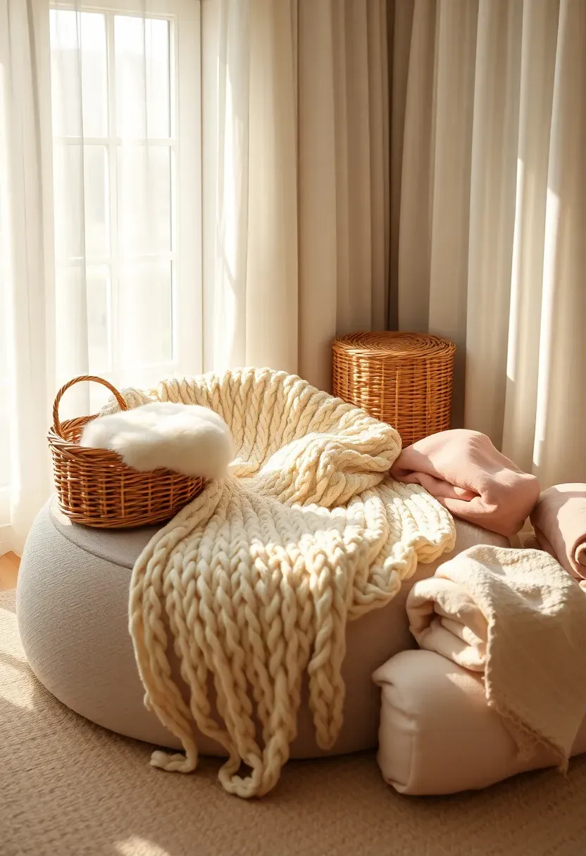 newborn photography session setup with soft blankets and natural light