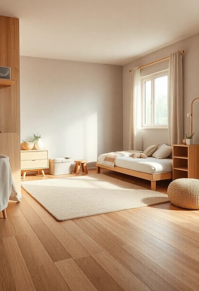 Cork floor plus washable rug system