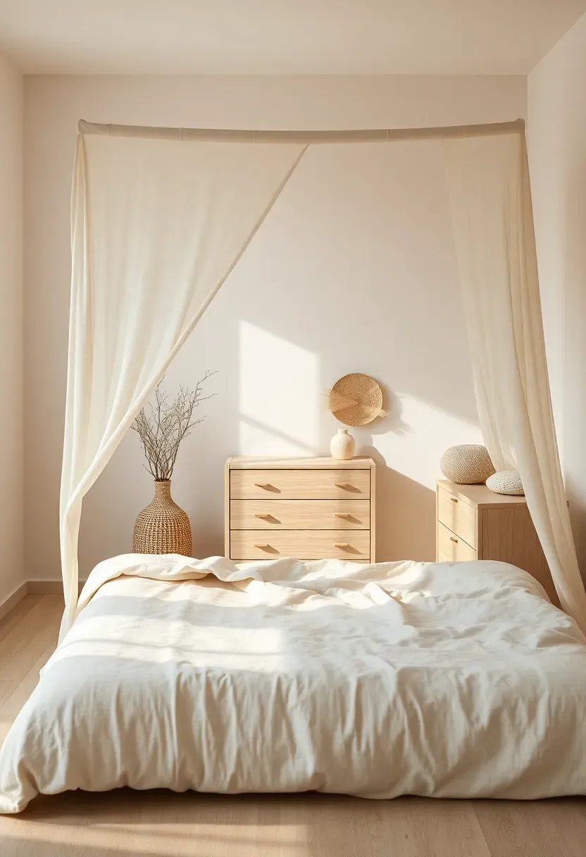 Linen canopy zone with compact dresser run