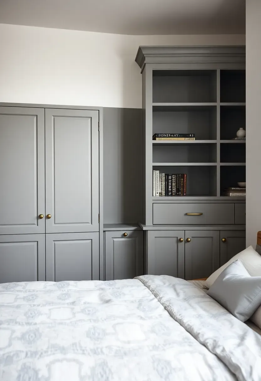 Grey Built-Ins with White Base