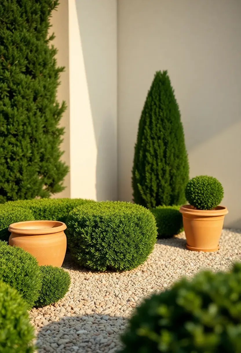 Boxwood parterre border with clipped lines