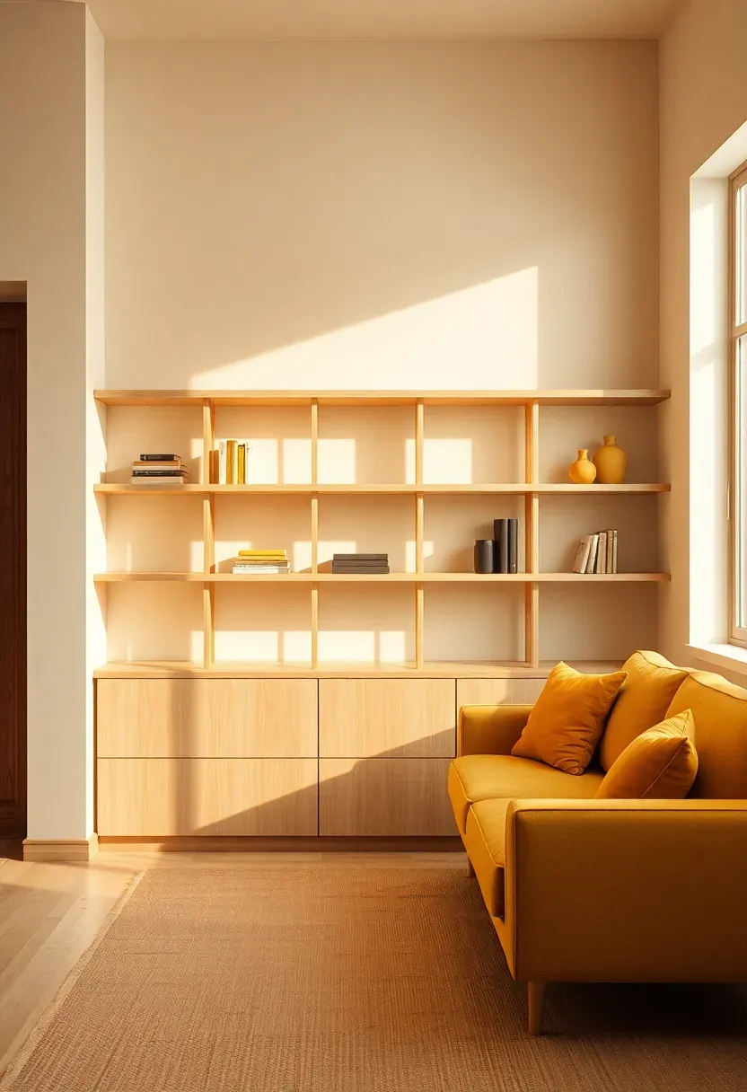 Wall-to-wall shelving with closed lower base