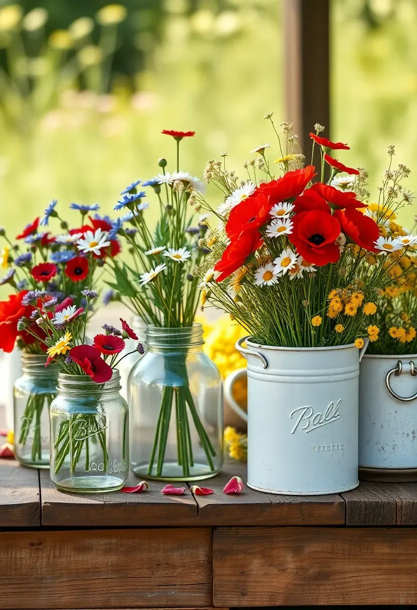 wildflower meadow bloom bar with loose natural arrangement