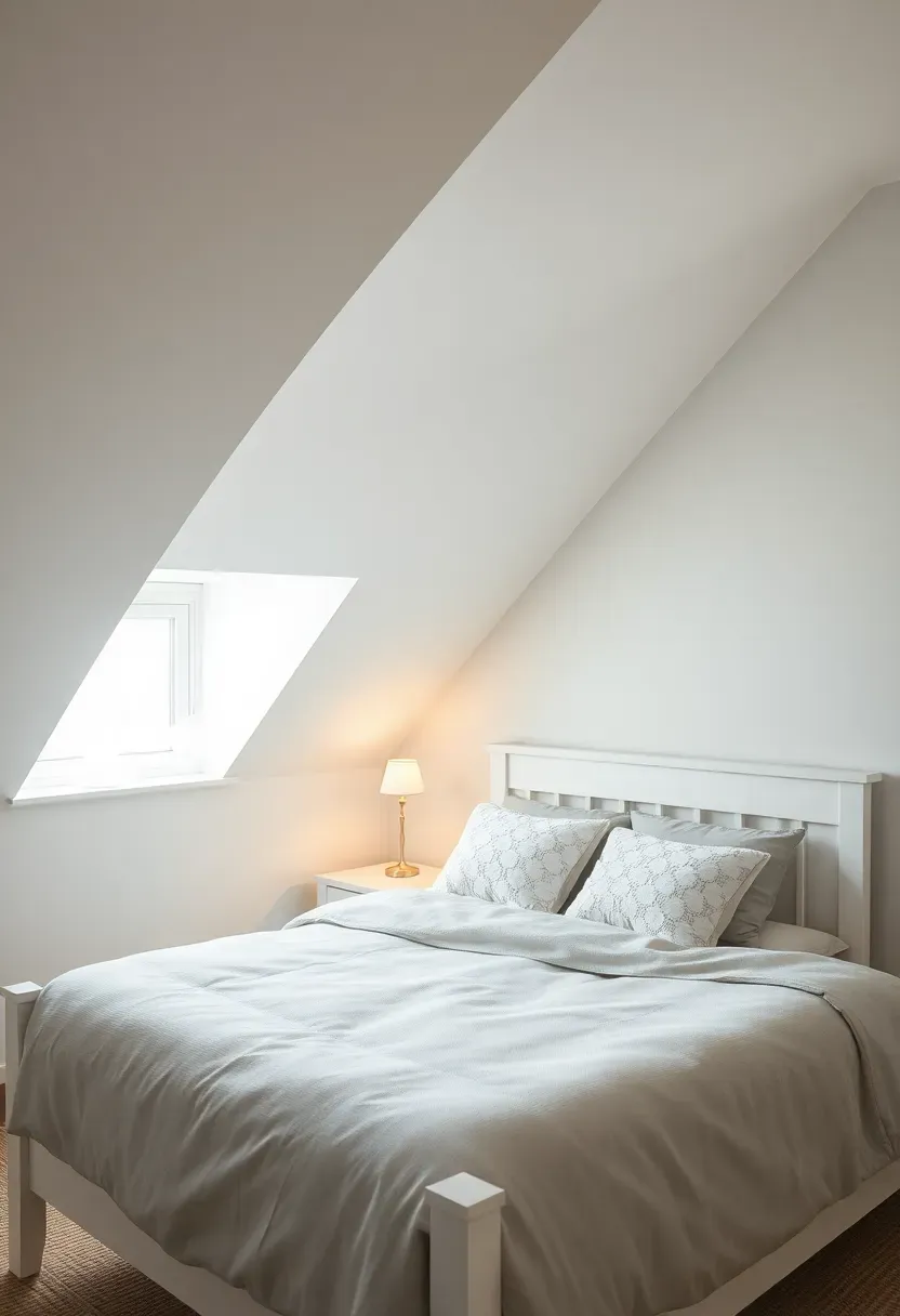 White Sloped Ceiling with Grey Walls