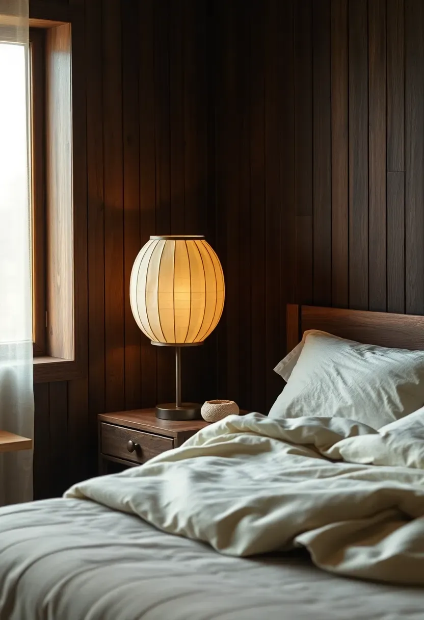 Ambient lighting with paper lantern and floor lamp