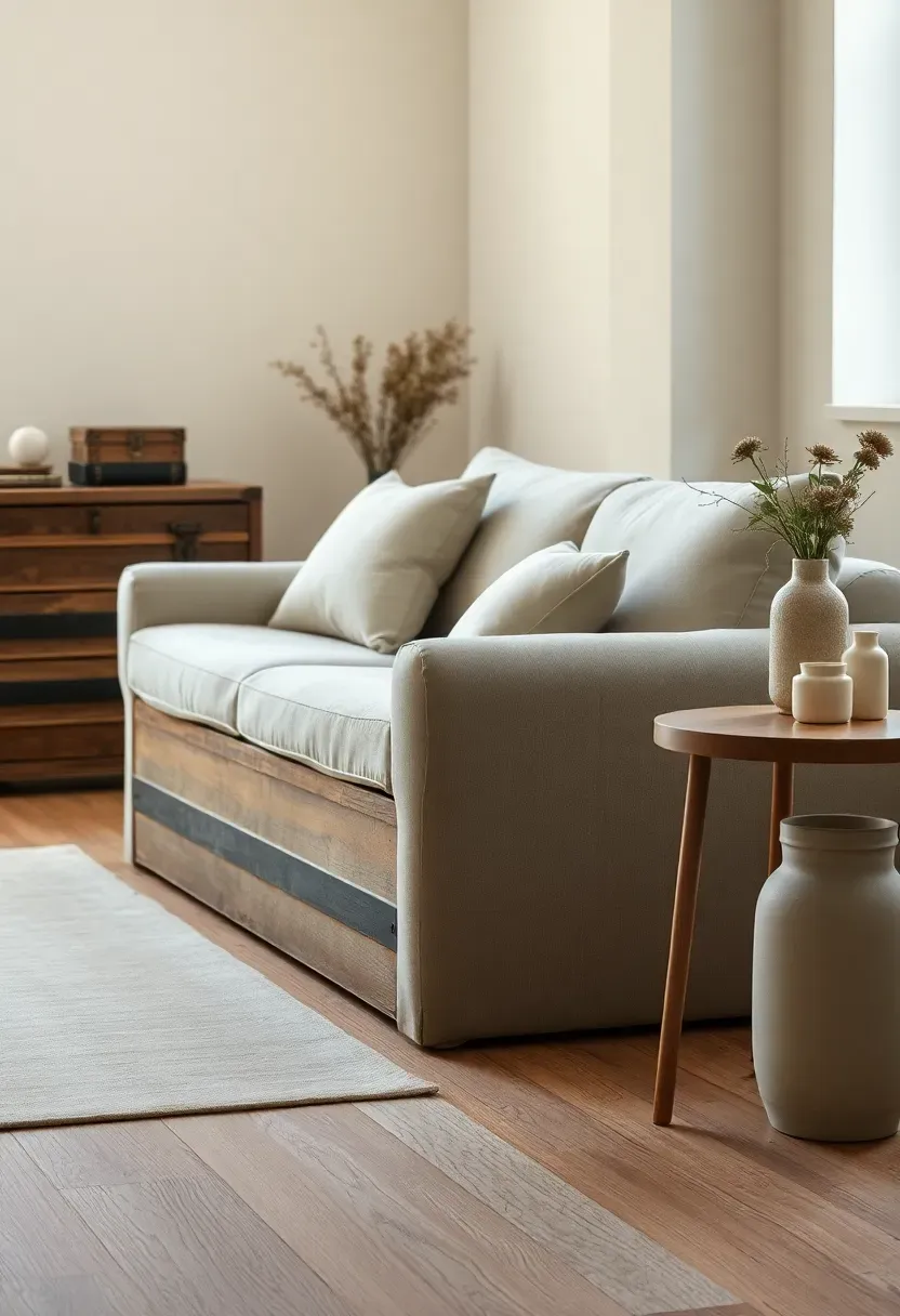 Antique trunk as a low storage anchor