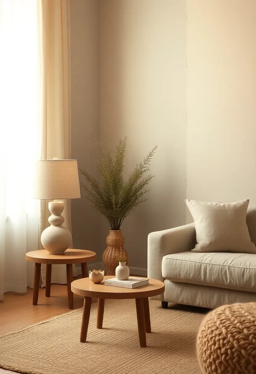 Symmetry with vintage lamps and low tables