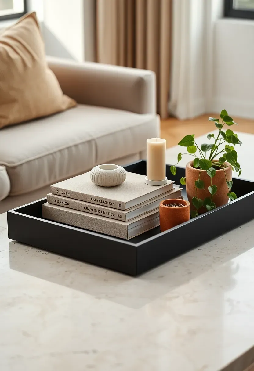Styled master bedroom corner with curated art print, ceramic vase, linen throw draped on an accent chair, and small reed diffuser on nightstand