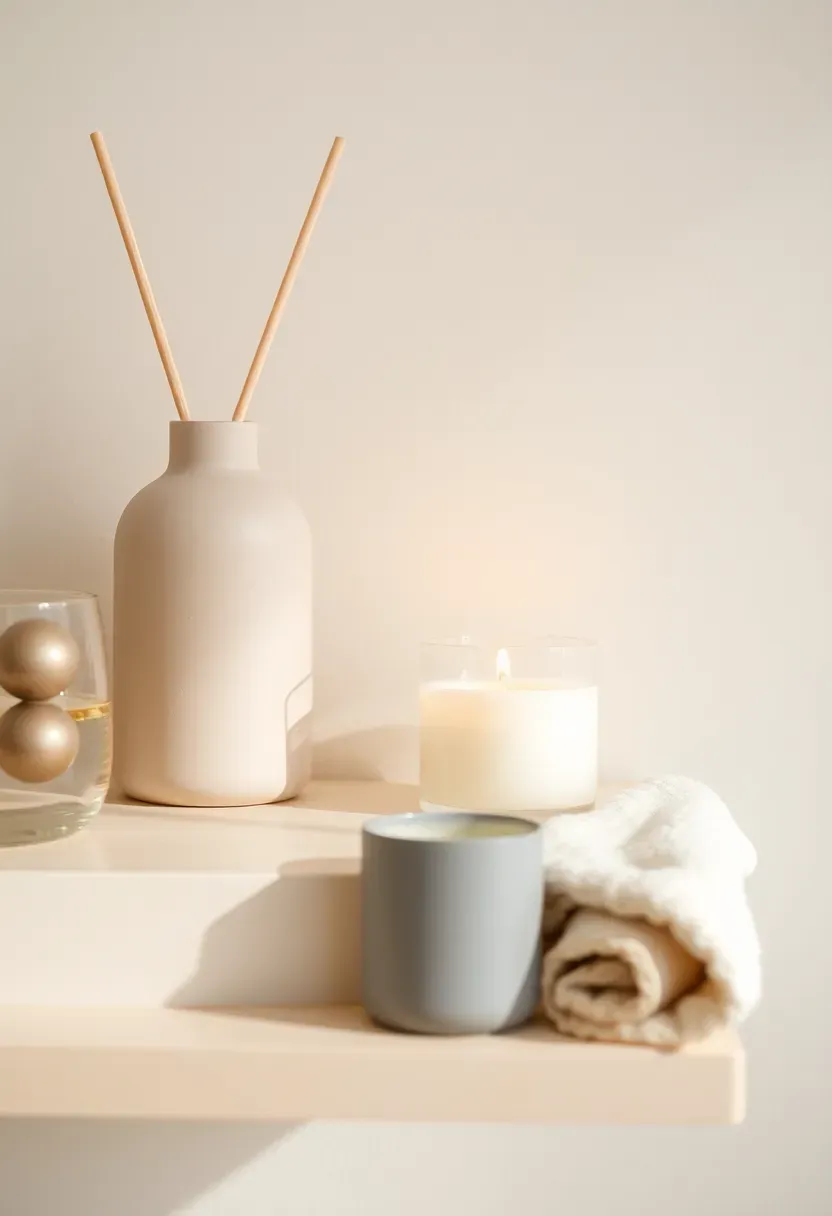 Scented ritual corner with diffuser and candles