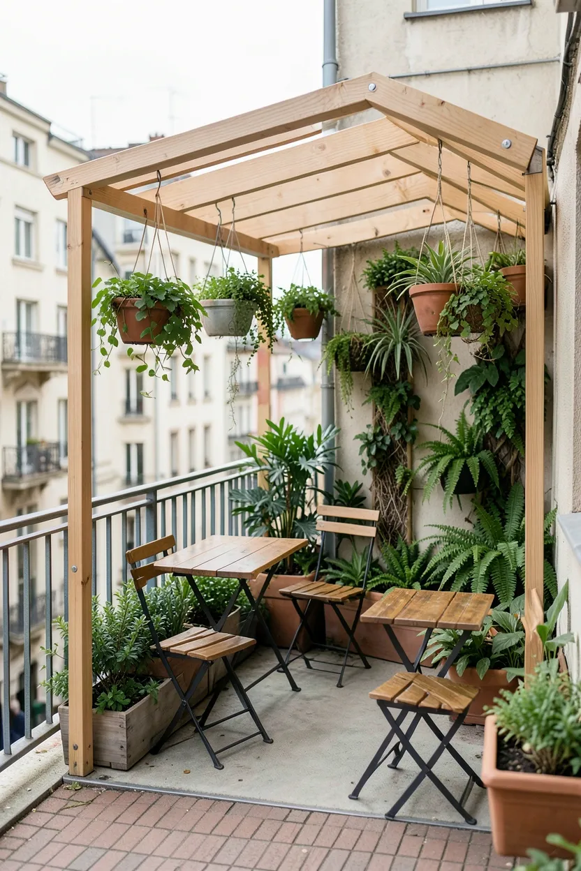 Pergola with Privacy Curtains
