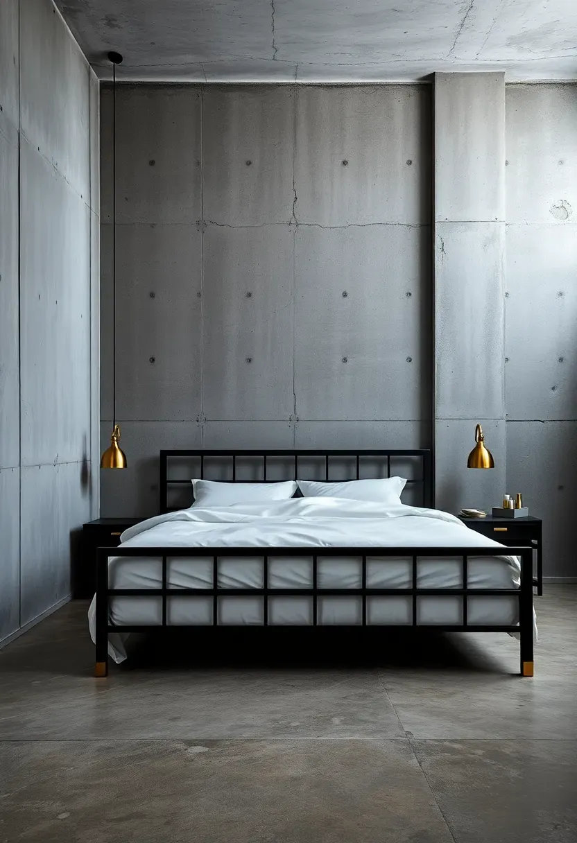 Concrete and Brass Industrial Design