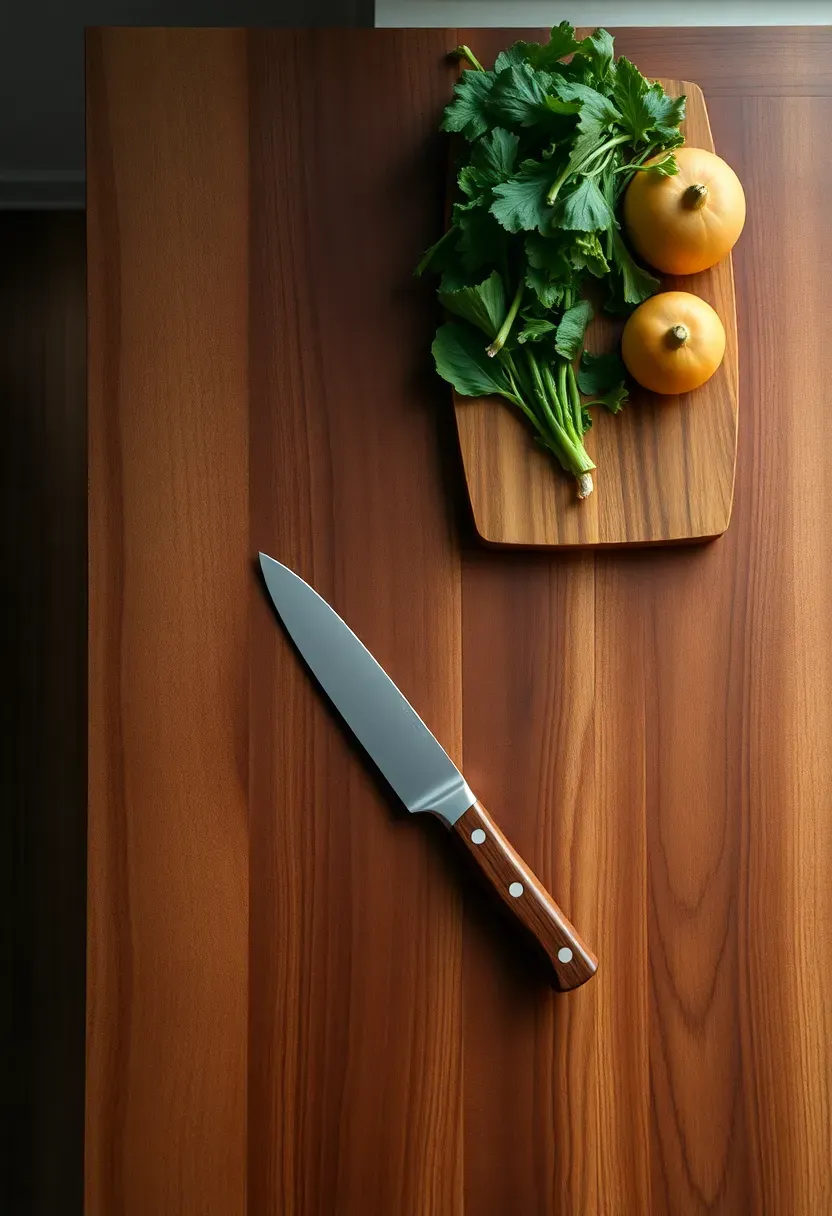 Butcher block island focus