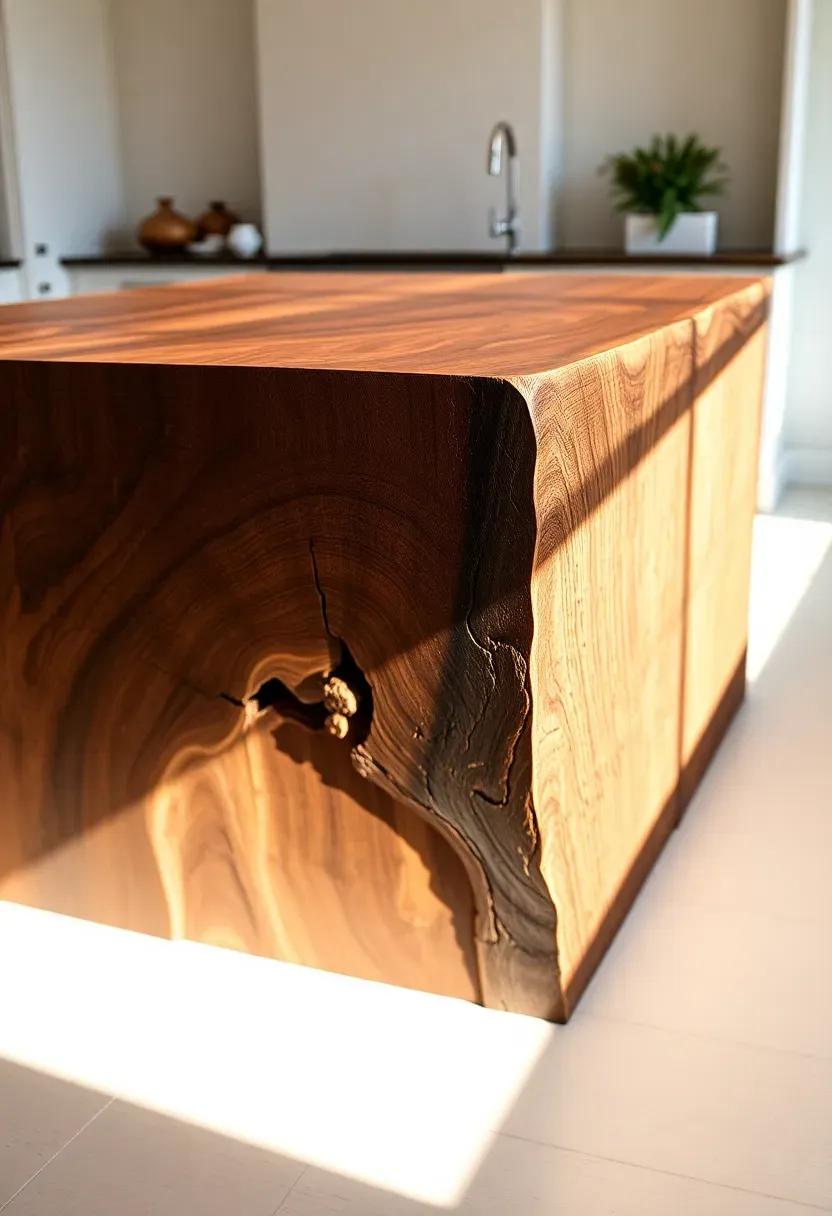 Live-edge waterfall island