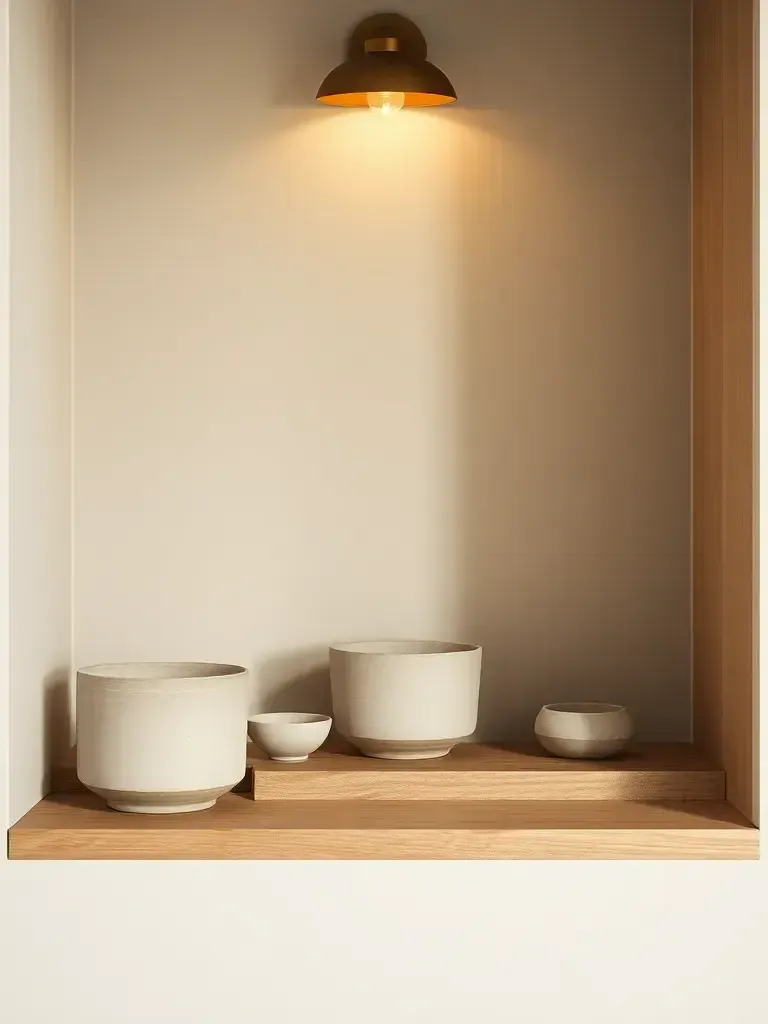 Open niche for stoneware display