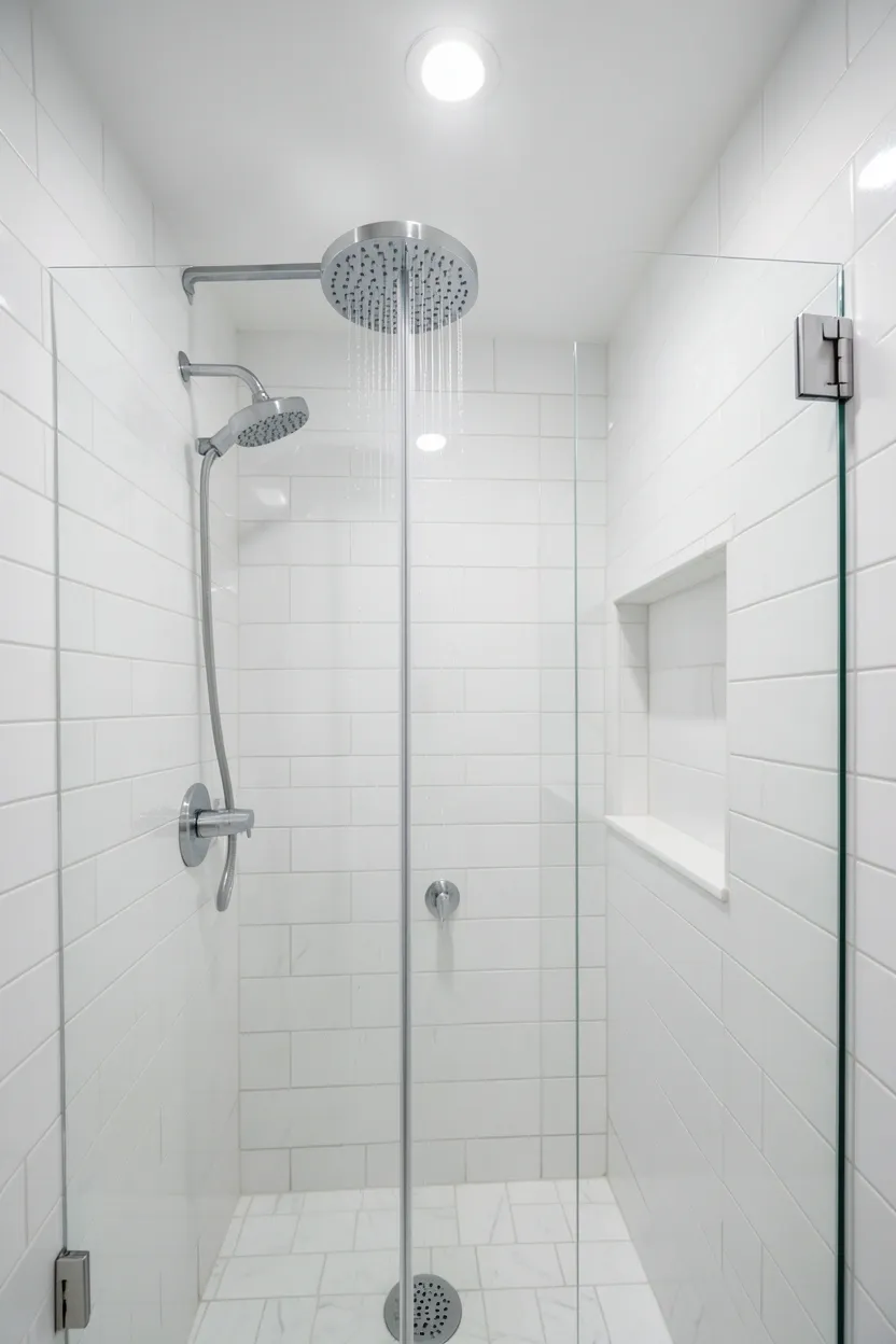 Walk-in Shower with Rainfall Head