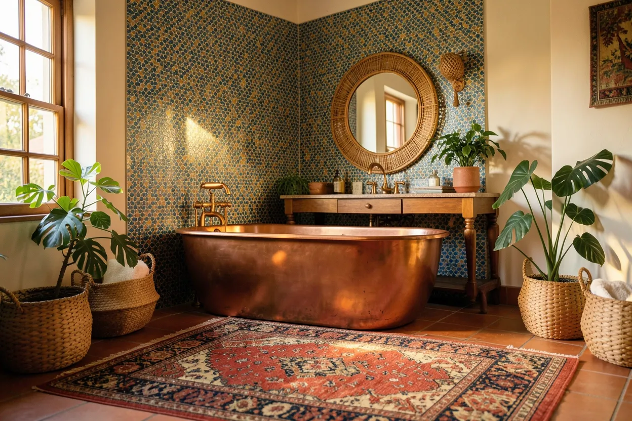 19 Inspiring Bohemian Bathroom Ideas for a Unique Space That Refresh Your Bathroom Design