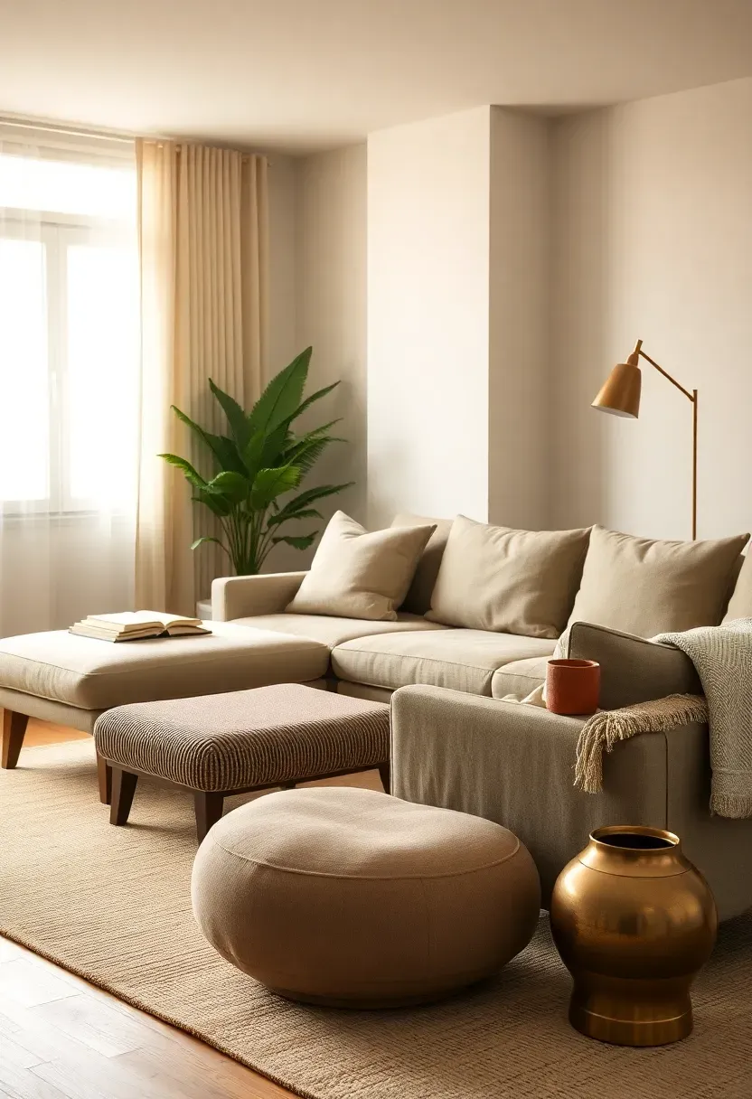 Tapered-leg sectional with a built-in side perch