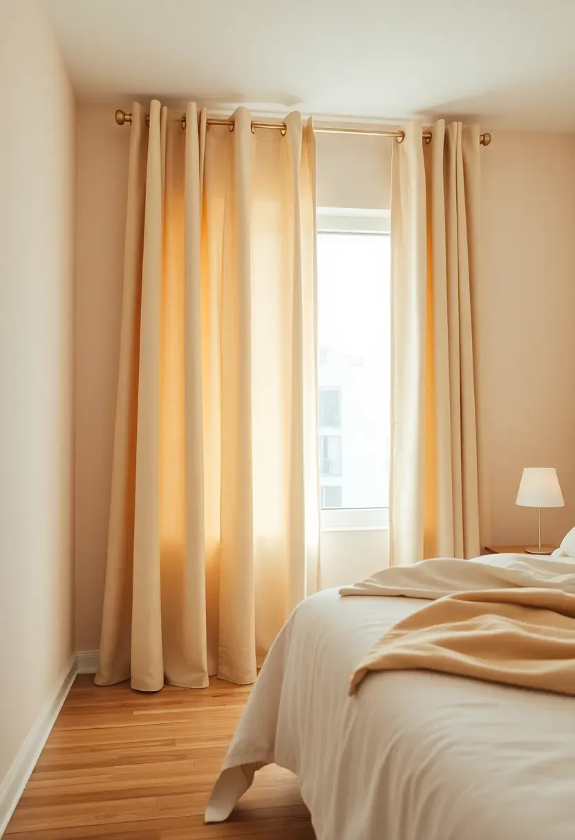 Tone-on-tone linen curtains