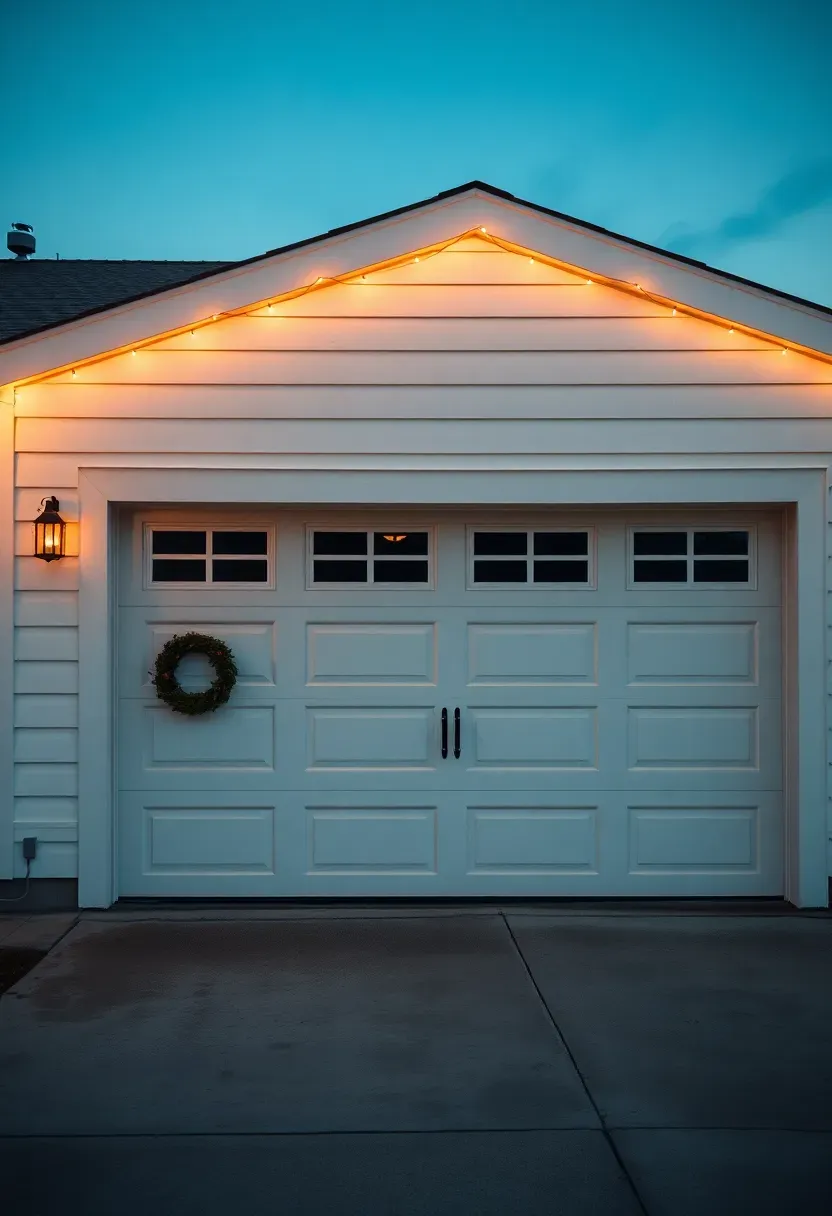 Garage door grid of soft lights