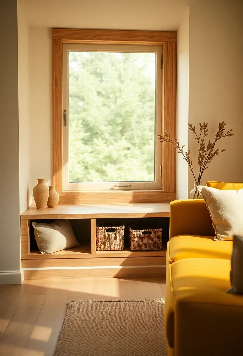 Built-in window seat with hidden storage
