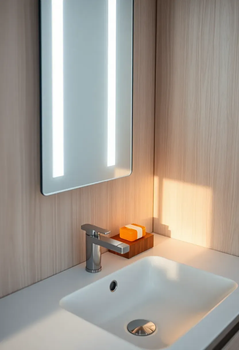 LED backlit mirror halo