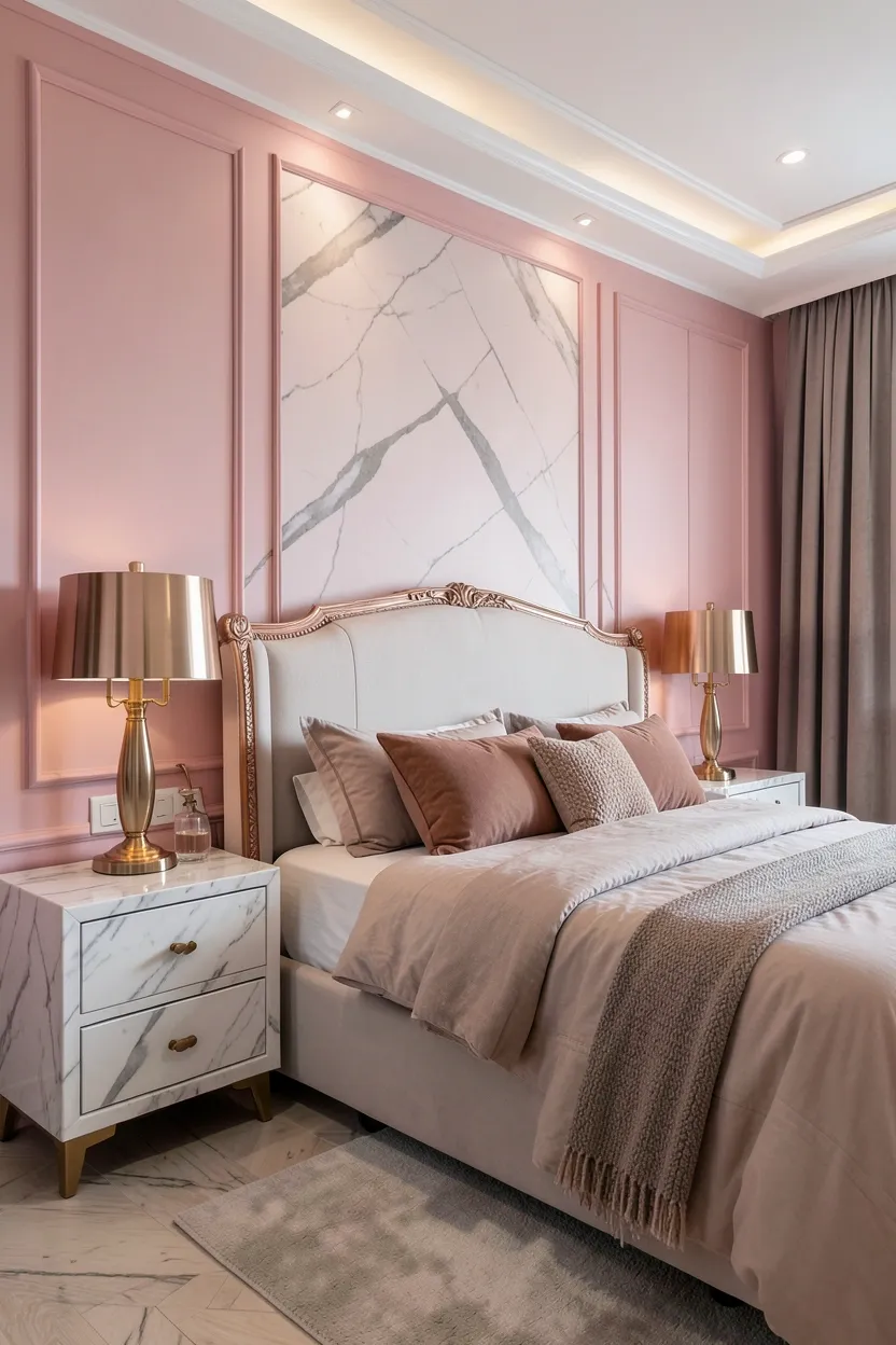 Pink Brass and Marble Luxe Design