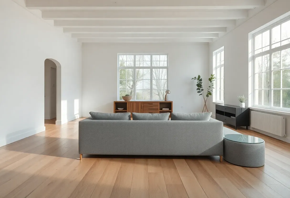 Minimalist home interior with serene neutral spaces and intentional simplicity