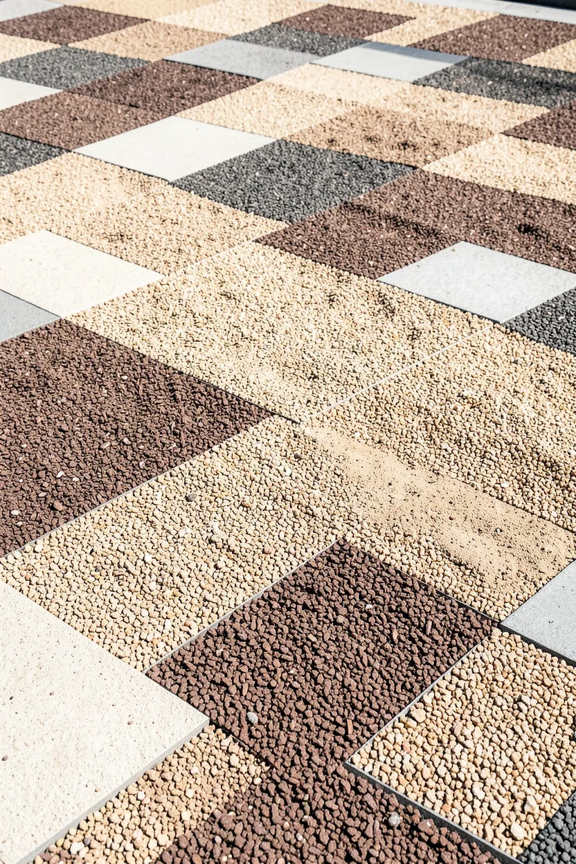 Modern Gravel Patio with Geometric Patterns