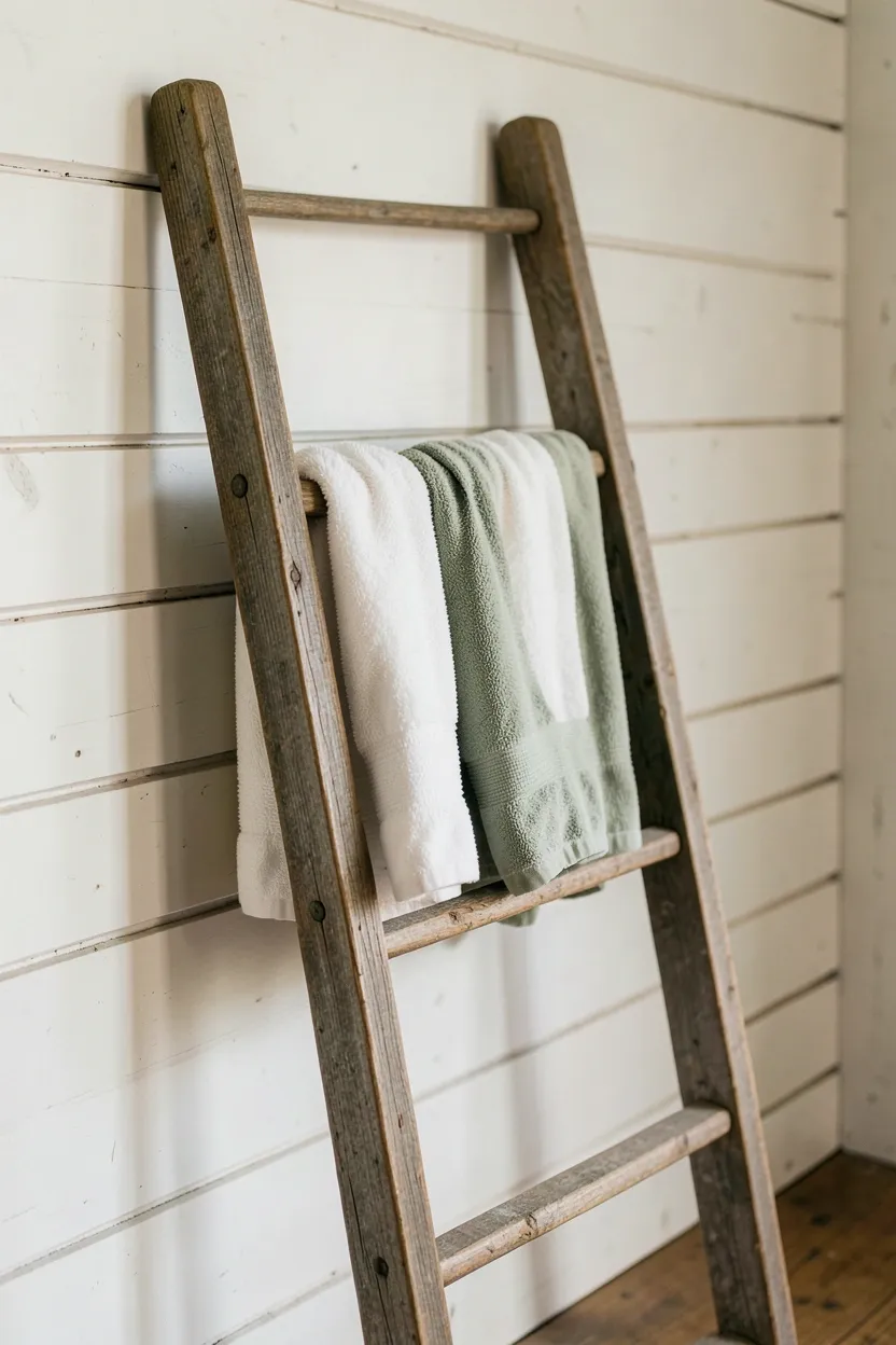 Vintage Ladder Towel Rack