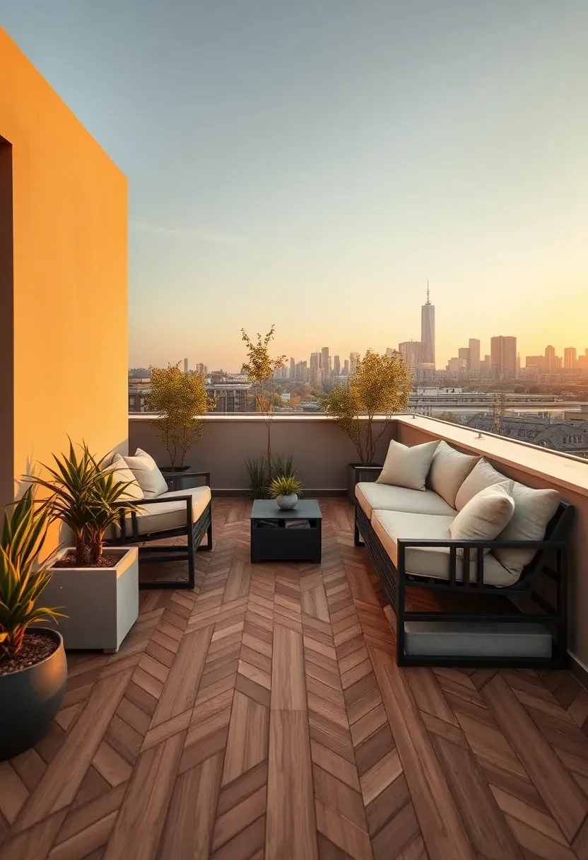 Herringbone deck tile field