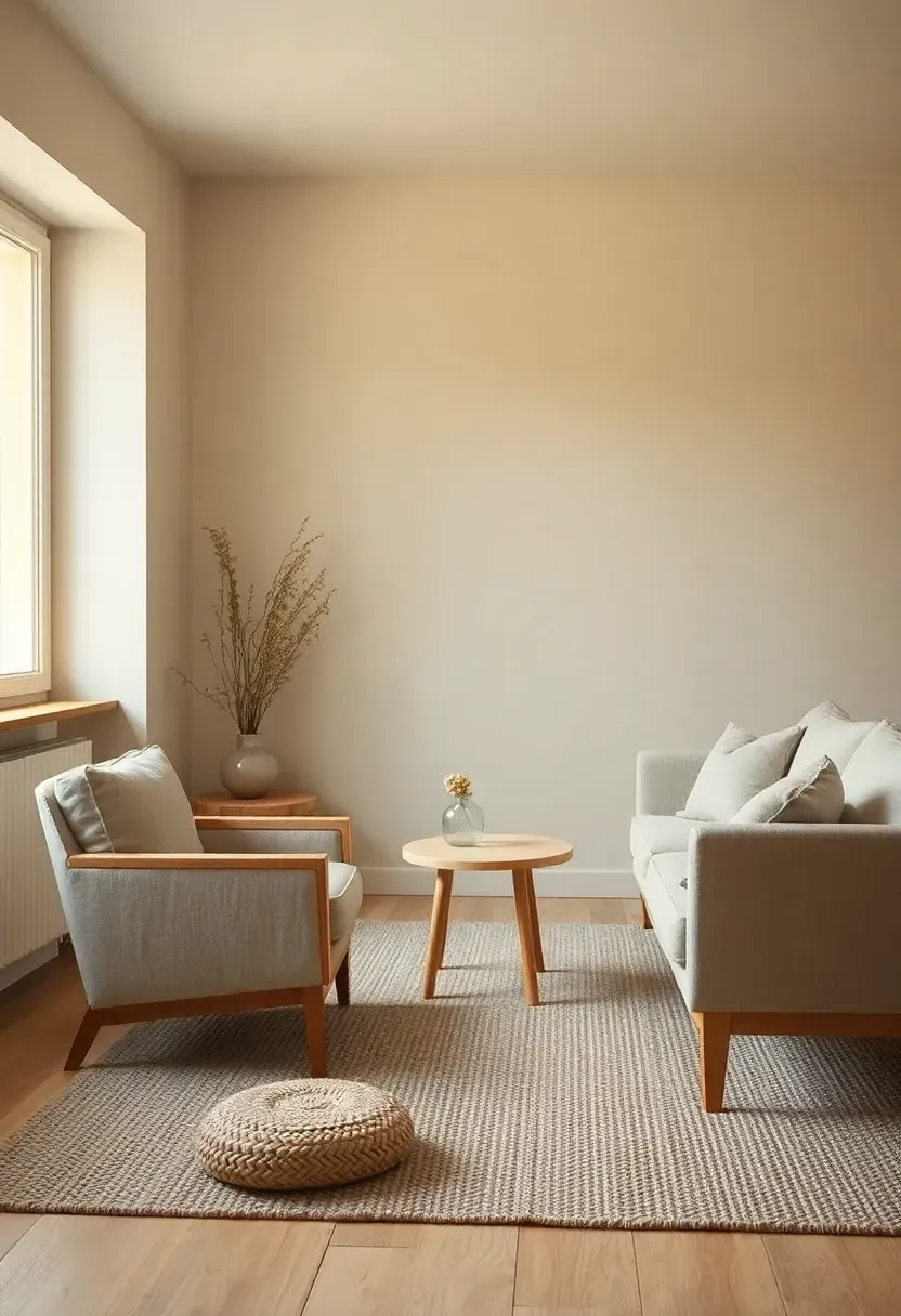 Pair of classic armchairs with modern spacing