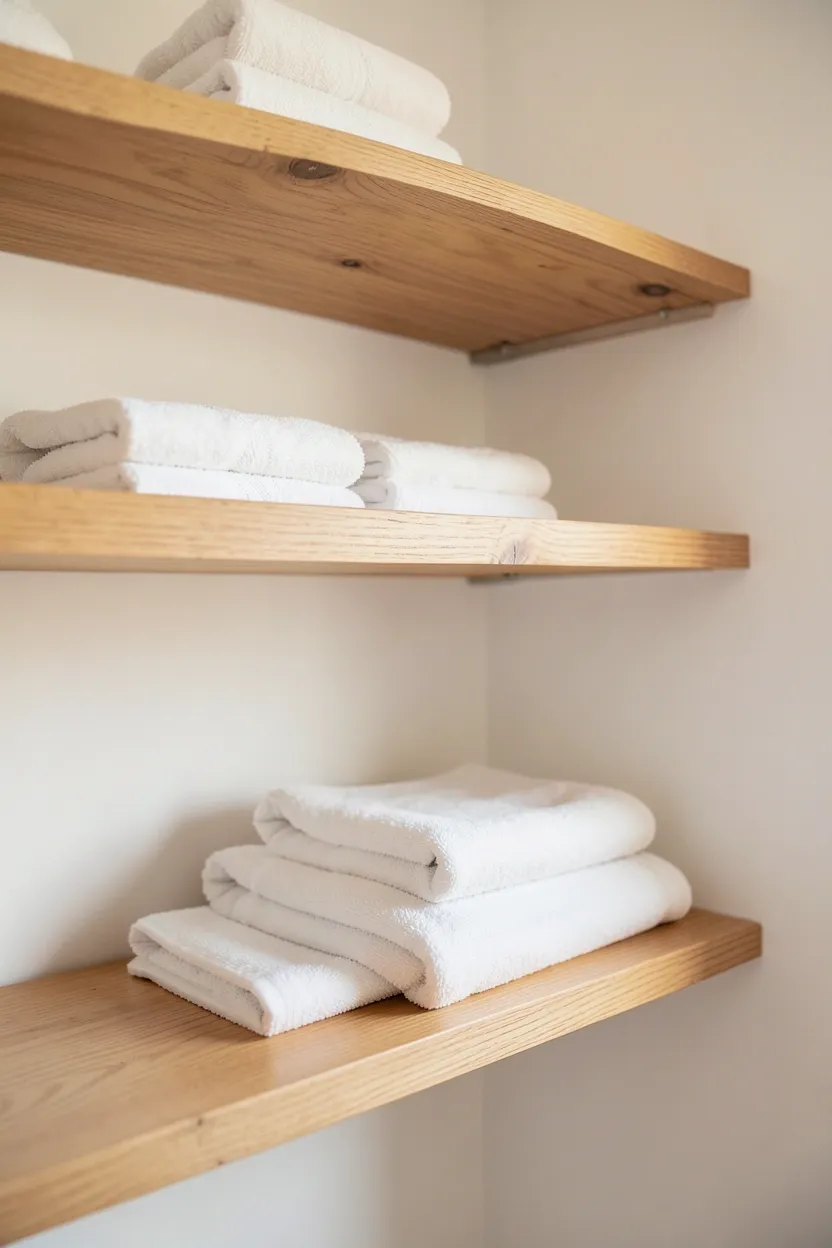Floating Shelves for Towel Storage