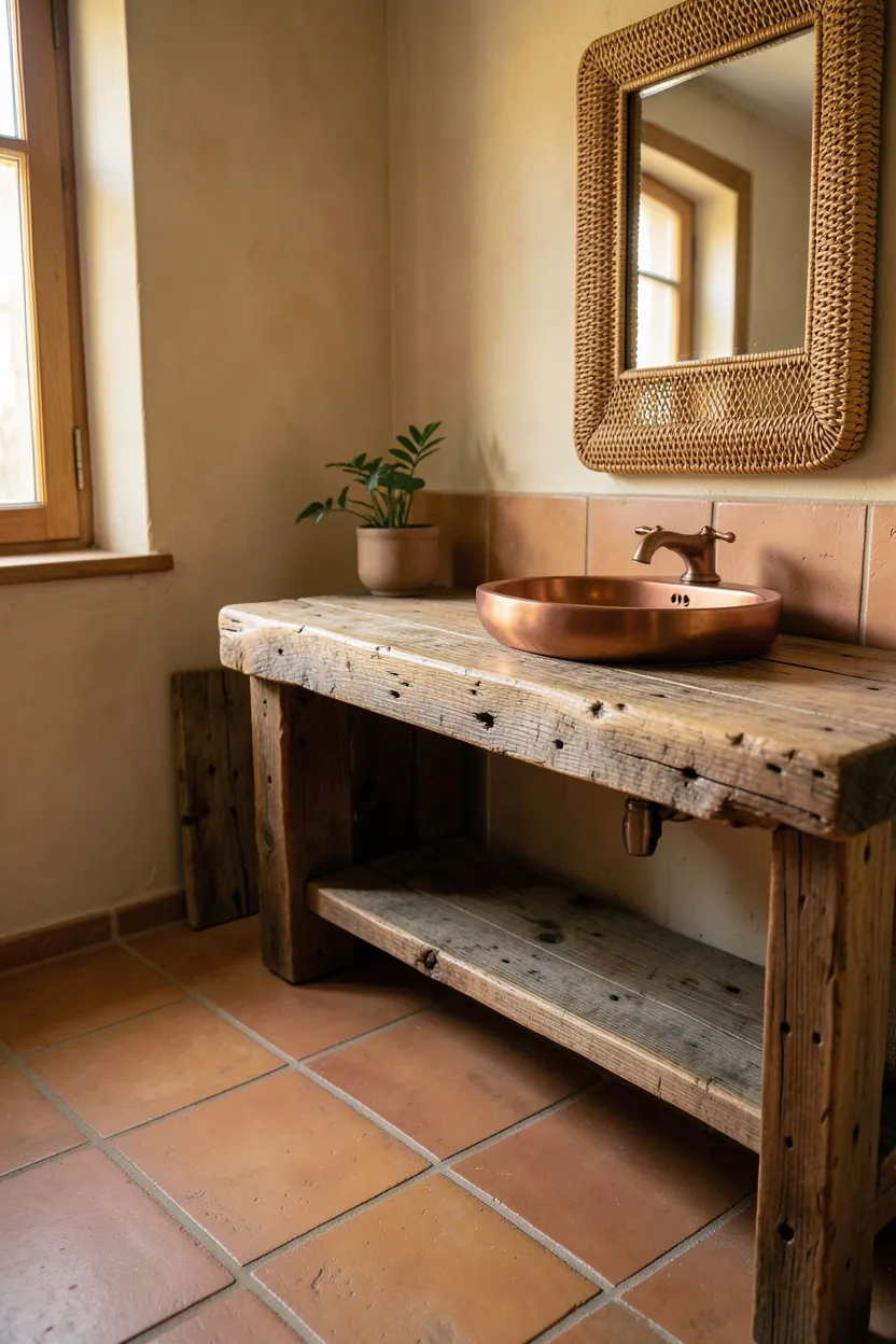 Earthy Terracotta and Wood Harmony