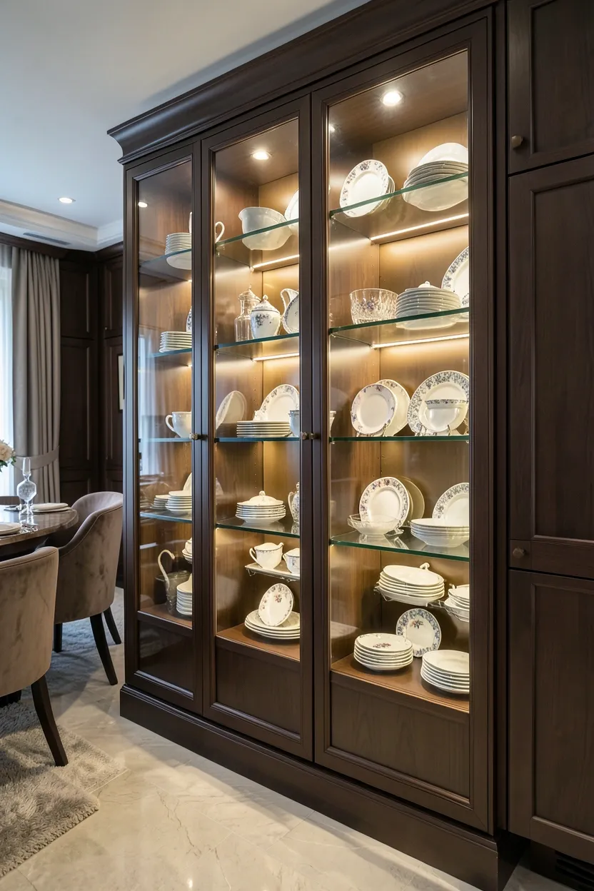 Large floor-length mirror leaning against wall with thin black metal frame