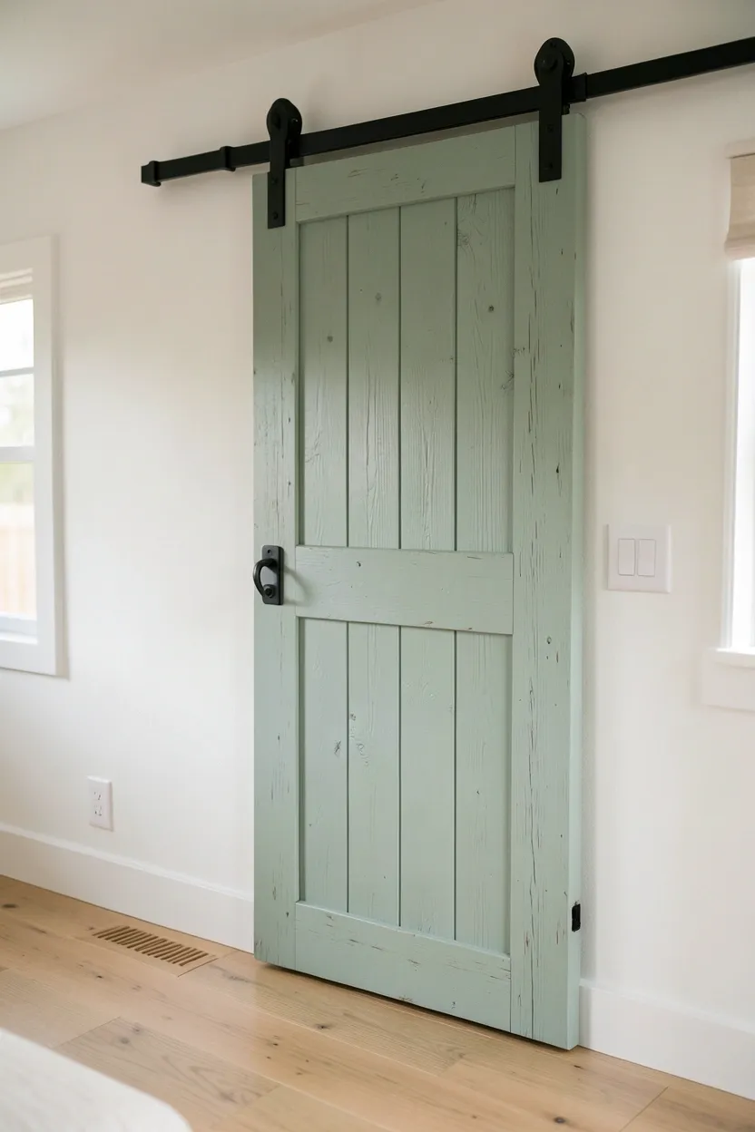 Green Sliding Barn Door