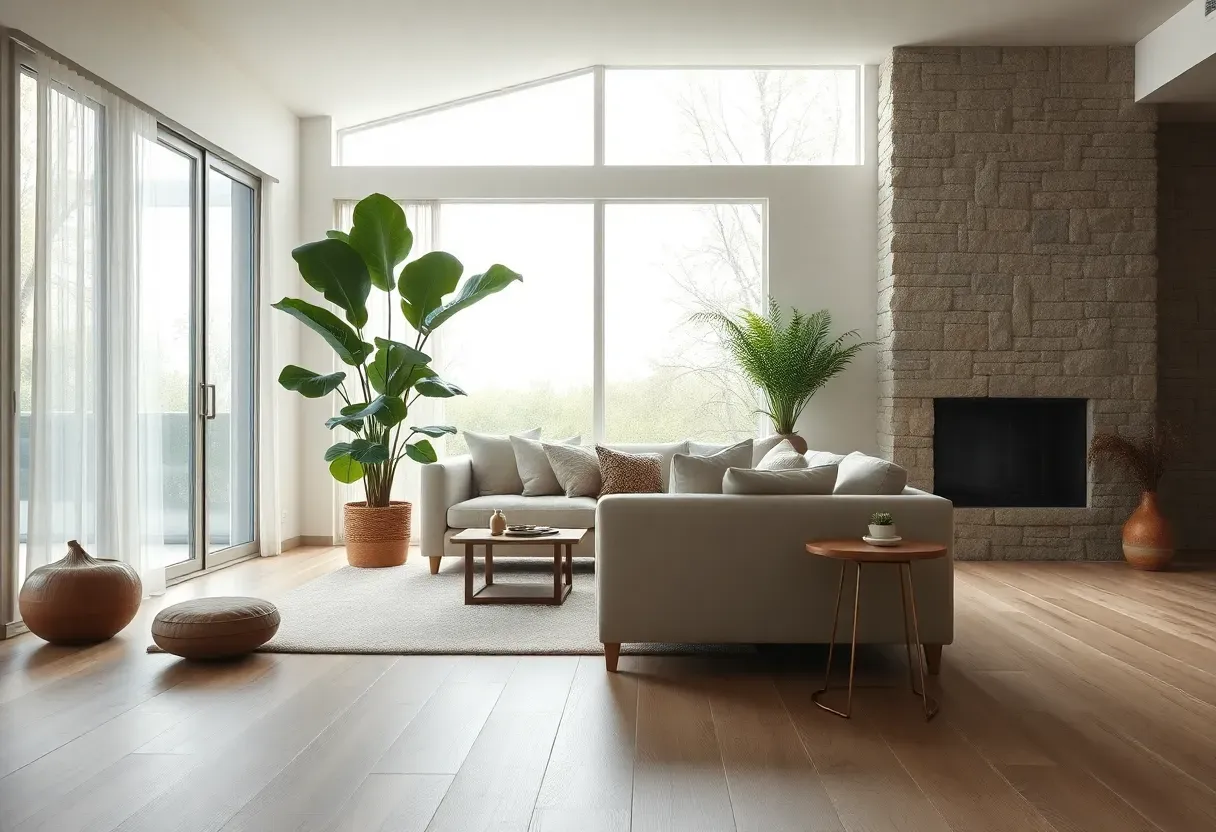 Minimalist Organic Living Room with Natural Elements