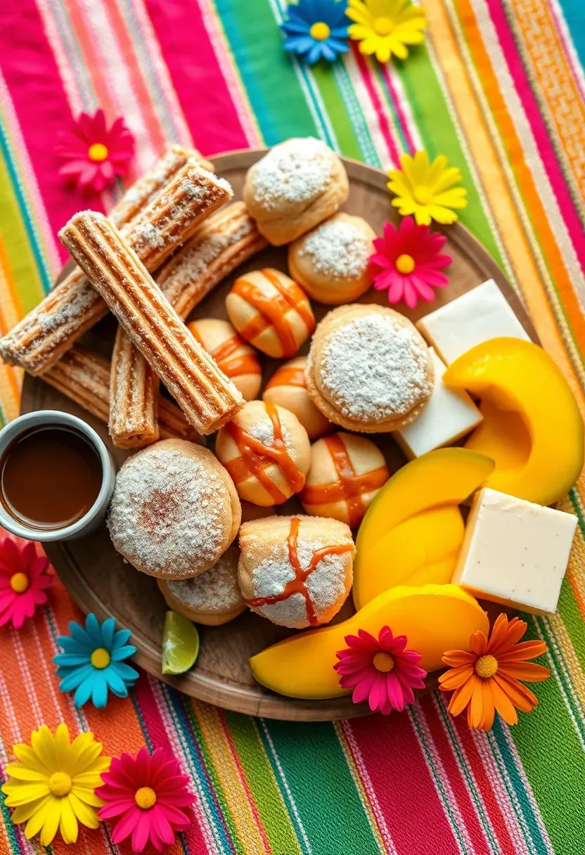 Fiesta celebration dessert board bursting with colorful Mexican-inspired sweets