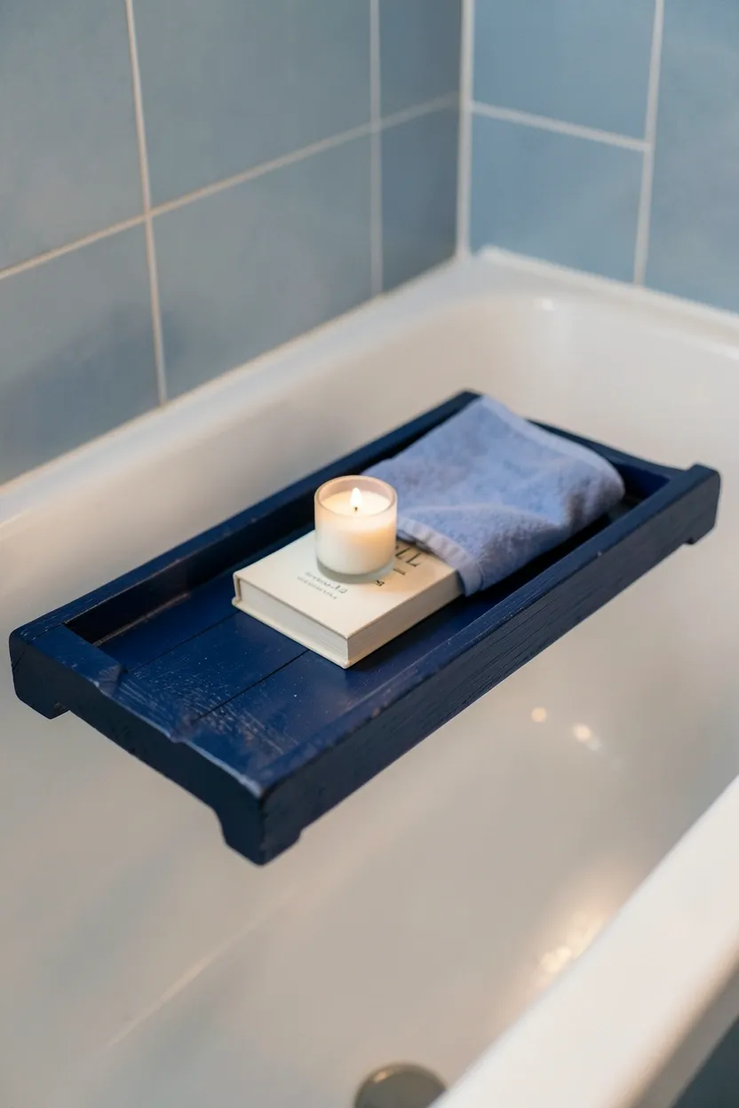 Glass terrarium with lush moss, small ferns, and decorative stones displayed on a bathroom windowsill, adding living green to a small rental bathroom