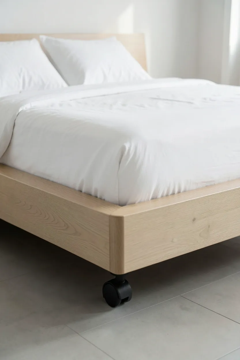 Low-Profile Bed Frame with Wheels